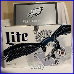 Miller Lite Philadelphia Eagles Ice Box Metal Cooler BRAND NEW