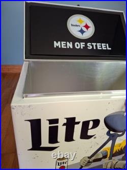 Miller Lite Pittsburgh Steelers Limited Edition Metal promotional Chest Cooler