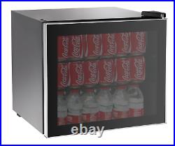 Mini Refrigerator 70 Can Beverage Wine Cooler Fridge Door Soda Beer Glass