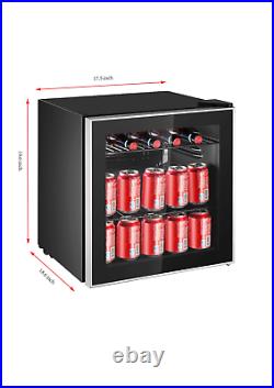 Mini Refrigerator 70 Can Beverage Wine Cooler Fridge Door Soda Beer Glass