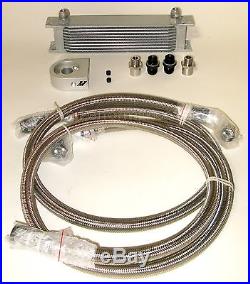 Mishimoto MMOC-U 10-Row Oil Cooler Kit Metal Braided Lines Universal Engine Tran