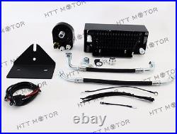 Motorcycle Black Reefer Oil Cooler Fan Cooling System Set For Harley Dyna 93-17