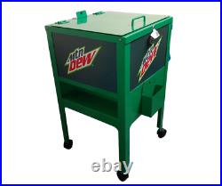 Mountain Dew Standing Party Cooler Metal Wheeled Beverage Tub Ice Bucket
