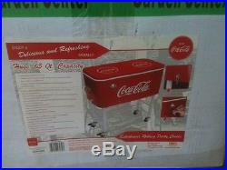 NEW Coca Cola Rolling Party Cooler Metal Insulated