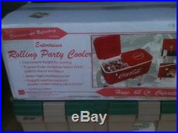 NEW Coca Cola Rolling Party Cooler Metal Insulated