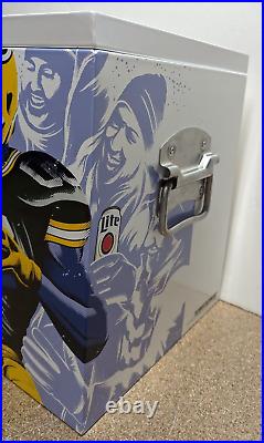 NEW MIller Lite Beer Green Bay Packers Football NFL White Metal Ice Chest Cooler