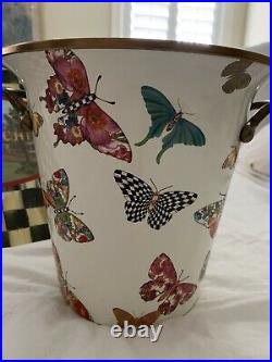 NEW MacKenzie Childs Butterfly Enamel Wine Cooler Planter Ice Bucket Retired