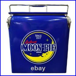 NEW Metal Moon Pie Cooler Box, Portable Beverage Beer Ice Chest for Picnic