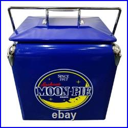 NEW Metal Moon Pie Cooler Box, Portable Beverage Beer Ice Chest for Picnic