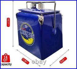 NEW Metal Moon Pie Cooler Box, Portable Beverage Beer Ice Chest for Picnic