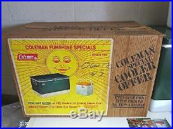 New Nos Vintage Green Metal Coleman Snow-lite Cooler With Box + LIL Oscar Bonus