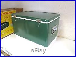 New Nos Vintage Green Metal Coleman Snow-lite Cooler With Box + LIL Oscar Bonus