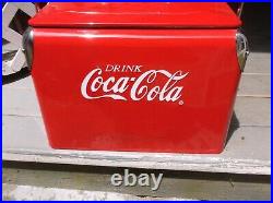 NEW NOSTALGIA REPRODUCTION ALL METAL COCA COLA COOLER 17 x 12 x 15