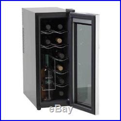 NEW Wine Cooler Fridge 12 Bottle Refrigerator Compact Chiller Glass Door Black