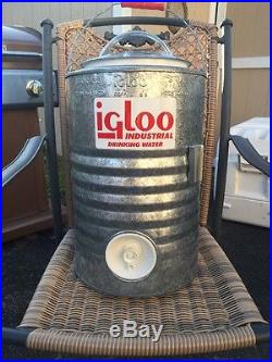 Nos Igloo Metal Galvanized 3 Gal Water Cooler Permalined Nice Find