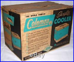 NOS rare vintage coleman cooler snow lite ice box with bottle opener instructions