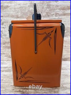 NWT NOS Orange Harley-Davidson Cooler Box Retro-Metal With Bottle Opener 12x9x12
