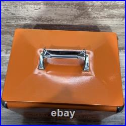 NWT NOS Orange Harley-Davidson Cooler Box Retro-Metal With Bottle Opener 12x9x12