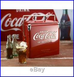 New Coca Cola Retro Style Metal Picnic Cooler