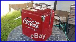 New Coca Cola Retro Style Metal Picnic Cooler