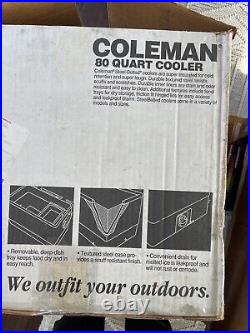 New Coleman Steel Belted Vintage Cooler 80 Quarts Model 5256f700 Fast Shipping