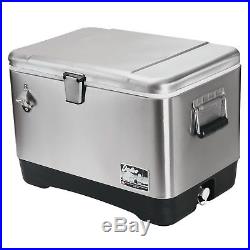New Large Igloo Stainless Steel Cooler 54 qt. Metal Ice Chest Party Cooler