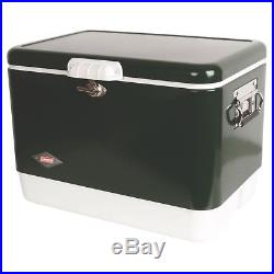 New Steel Coleman Cooler Belted Vintage 54 Qt Ice Chest Camping Metal Outdoor