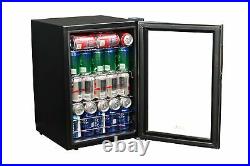 NewAir 84 Can Beverage Center Soda Beer Bar Mini Fridge Cooler, Stainless Steel