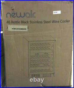 NewAir Wine Cooler Dual Zone 46 Bottle Built-in Black Stainless Steel