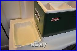 Nice Used Vintage Green Coleman Cooler With Tap Handles Snow Lite With Box 22x16
