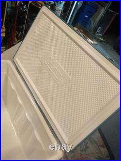 Nice! Vintage Coleman Cooler Blue Steel Belted Metal 22.5 X 13.5