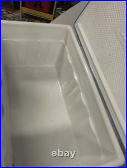 Nice! Vintage Coleman Cooler Blue Steel Belted Metal 22.5 X 13.5