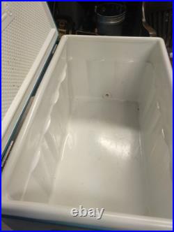 Nice! Vintage Coleman Cooler Blue Steel Belted Metal 22.5 X 13.5