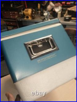 Nice! Vintage Coleman Cooler Blue Steel Belted Metal 22.5 X 13.5