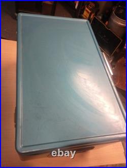 Nice! Vintage Coleman Cooler Blue Steel Belted Metal 22.5 X 13.5