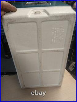 Nice! Vintage Coleman Cooler Blue Steel Belted Metal 22.5 X 13.5