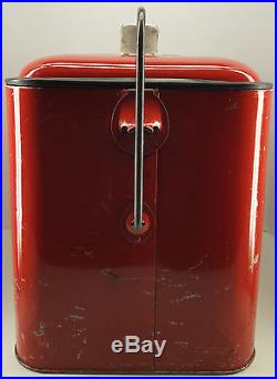 Nice! Vintage Red Metal PLEASURE CHEST COOLER 1950s Like Coca-Cola Retro Ice Box