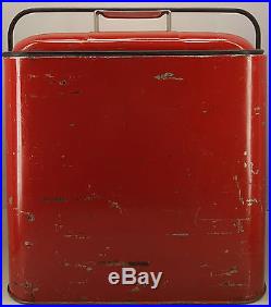 Nice! Vintage Red Metal PLEASURE CHEST COOLER 1950s Like Coca-Cola Retro Ice Box