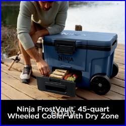 Ninja Cooler Frostvault 45QT Cooler with Wheels Insulated with Temp Dry St