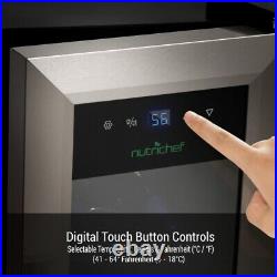 NutriChef PKCWC12- Home Wine Cooler Fridge. Digital Touchscreen Control, 12 Bottle