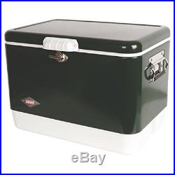 OPENED BOX Coleman Steel-Belted Portable Cooler, 54 Quart, Olive Green