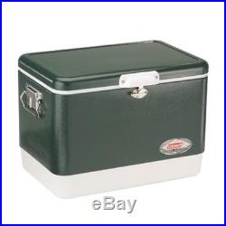 OPENED BOX Coleman Steel-Belted Portable Cooler, 54 Quart, Olive Green