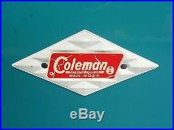 ORIGINAL 1954 Antique METAL Coleman Cooler Diamond Logo Aqua Teal Vintage Steel