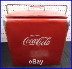 Original Vintage Coca-cola Action Metal Cooler, Tray, Side Opener