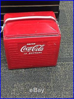Original Vintage Coca-cola Acton Metal Cooler, Side Opener