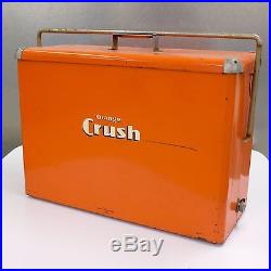 Orange Crush Metal Pic Nic Cooler Vintage 1960s Greetham Industries