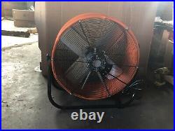Orange Direct Drive Industrial Grade Fan with 180 degree tilt