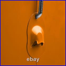 Orange Retro Drink Cooler Chest Steel & Aluminum Metal Locking Lid Carry Handle