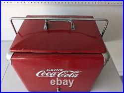 Original 1950s COCA COLA Metal Cooler Ice Chest Progress Refrigerator Co