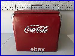 Original 1950s COCA COLA Metal Cooler Ice Chest Progress Refrigerator Co